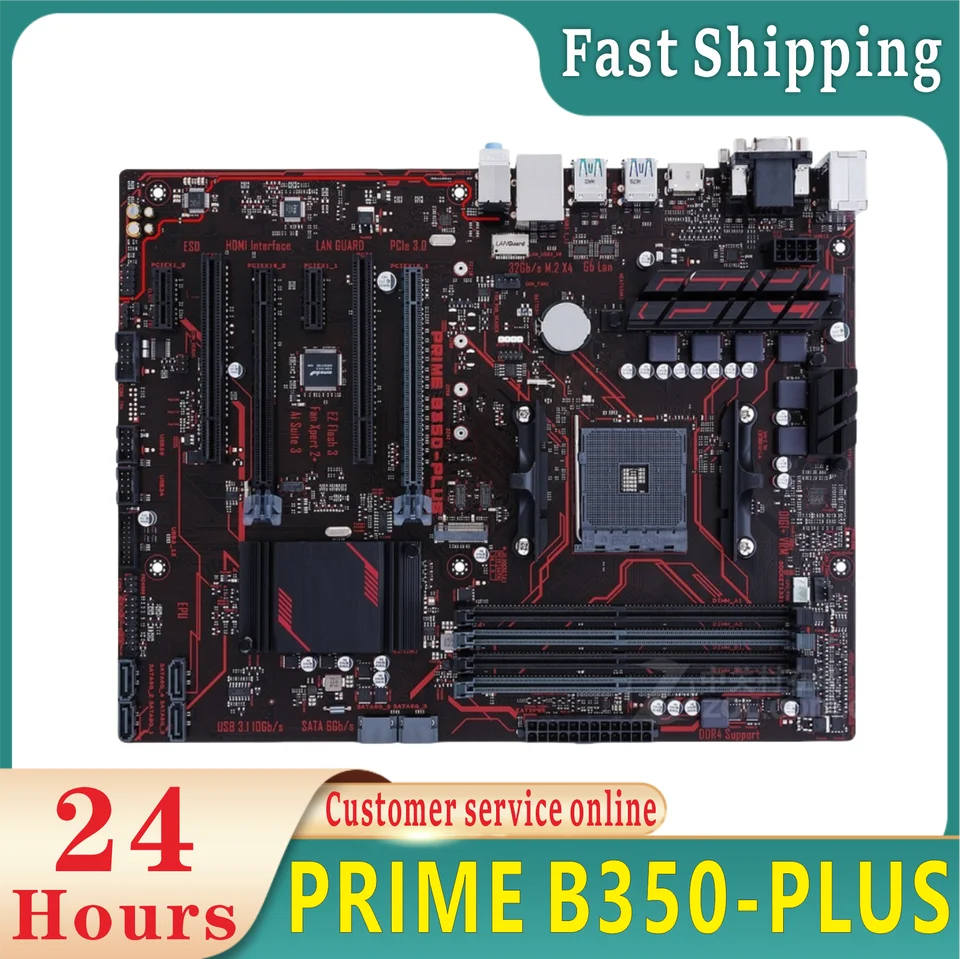 100% testované prvotné b350-plus originálne zásuvka AM4 DDR4 B350 Desktop Funkcia Perfektne