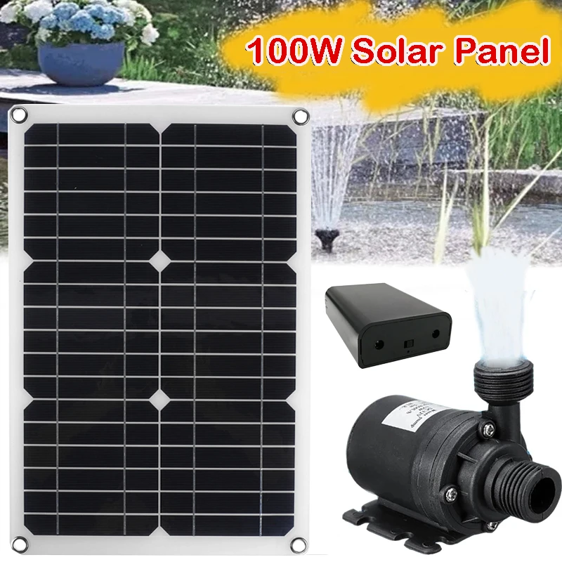 100 W 800 l/h akvárium Čerpadlo čerpadla Solárna energia Čerpadlo pre kontinuálne práce 12V bez kefy Energia šetrha s elektrickou skrinkou