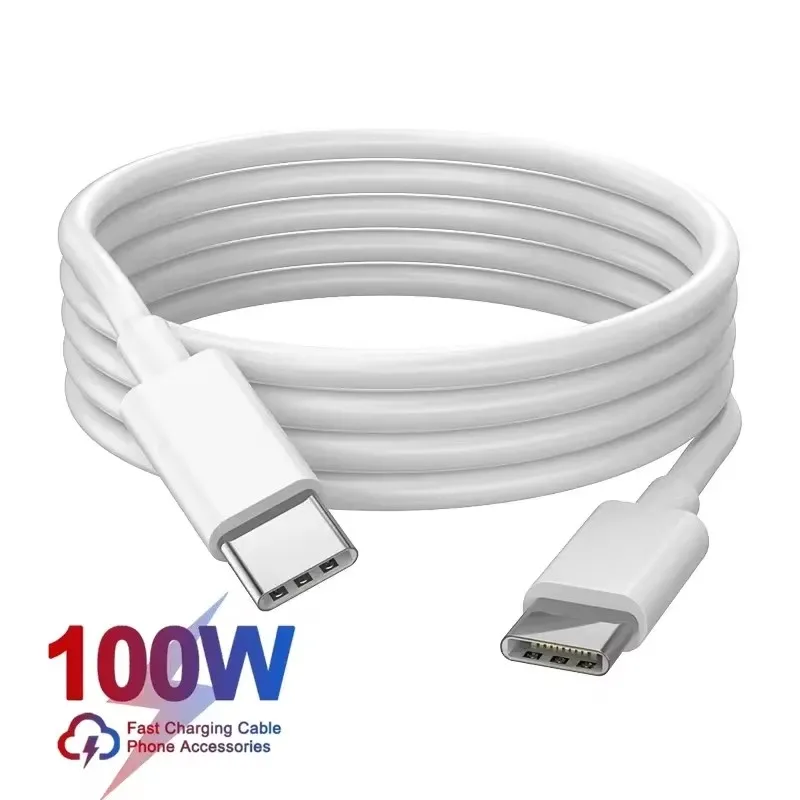 100 W C až C USB C na USB C PD kábel pre iPhone 15 Pro Max iPad 10 MacBook Huawei Xiaomi Typ C Typ C PD Rýchle nabíjanie kábla