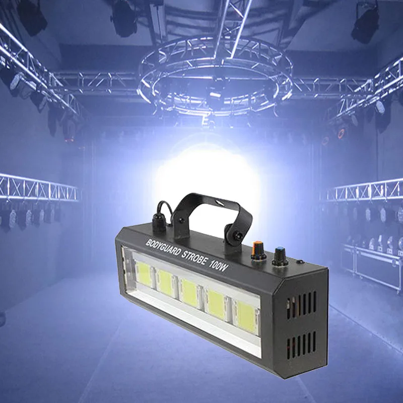 100 W LED strobe svetlo zvuk/nastaviteľná rýchlosť/Automatické ovládanie LED White Flash Light Disco Party Home Music Show Stage Projector
