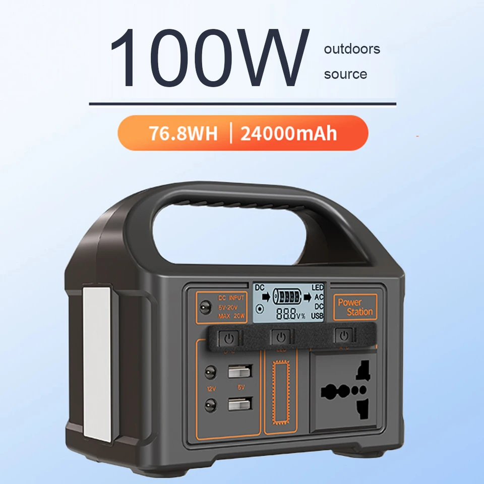 100 W napájanie batérie 110V/220V Outdoor Camping Power Bank LED Displej vonkajšieho napájacieho batérie BATLE BANKA BANKA PRE TRESTOVNÉ ADVENTURE