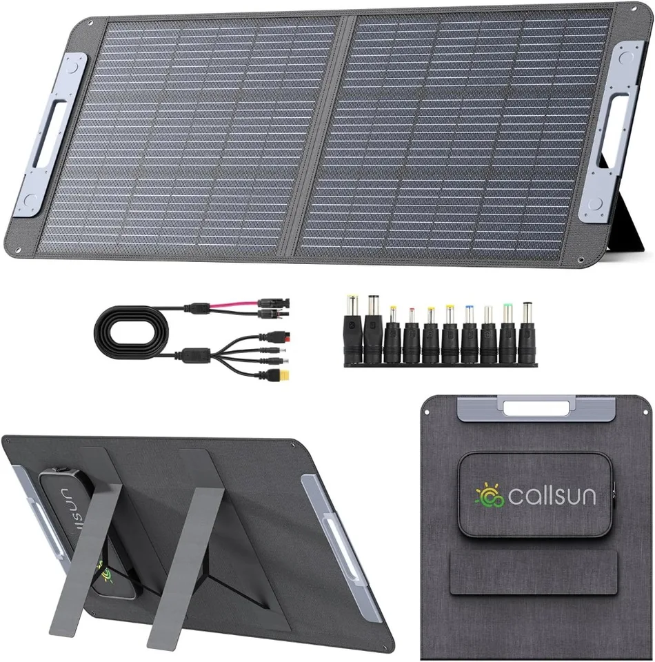 100 W prenosný solárny panel pre elektráreň, skladateľný solárny panel 20v 100 watt monocryštalický skladací solárny nabíjač