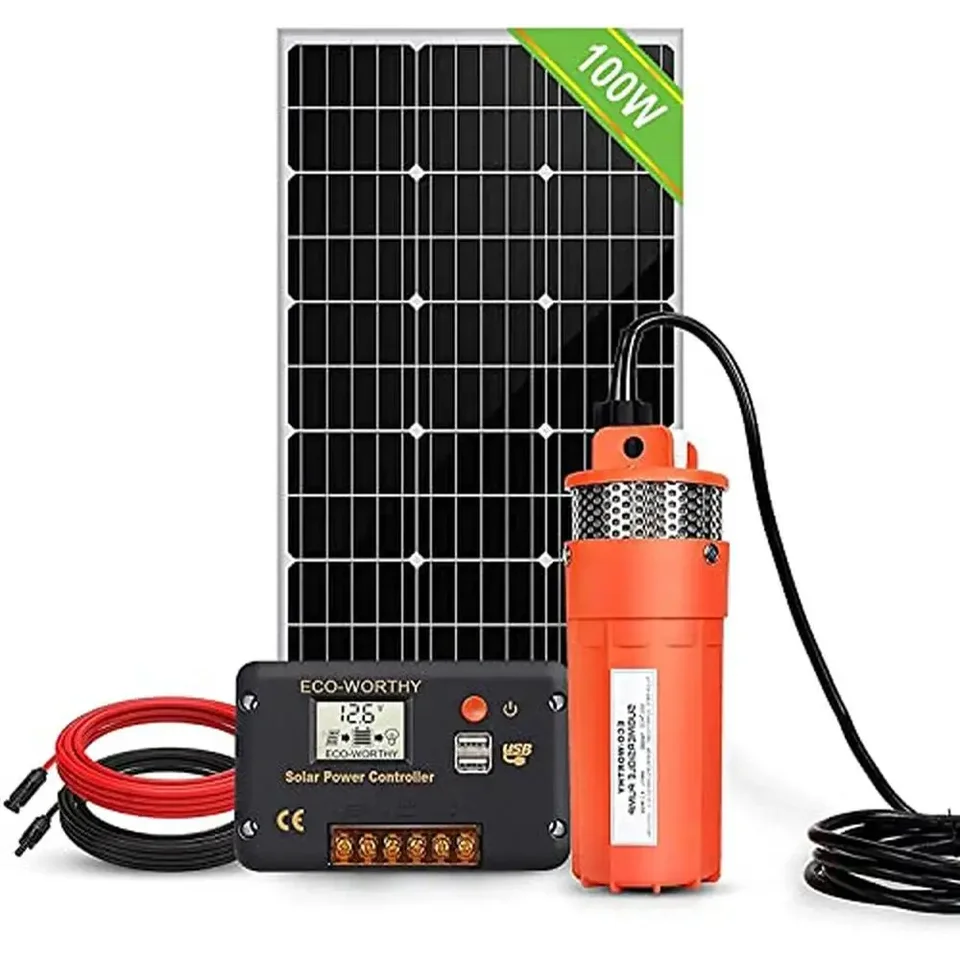 100 W solárna ponorná súprava čerpadla hlboký studňový roztok all-in-in-one diaľkové zavlažovacie farma zavlažovacia nádrž na plnenie slnečného pohonu slnečného pohonu