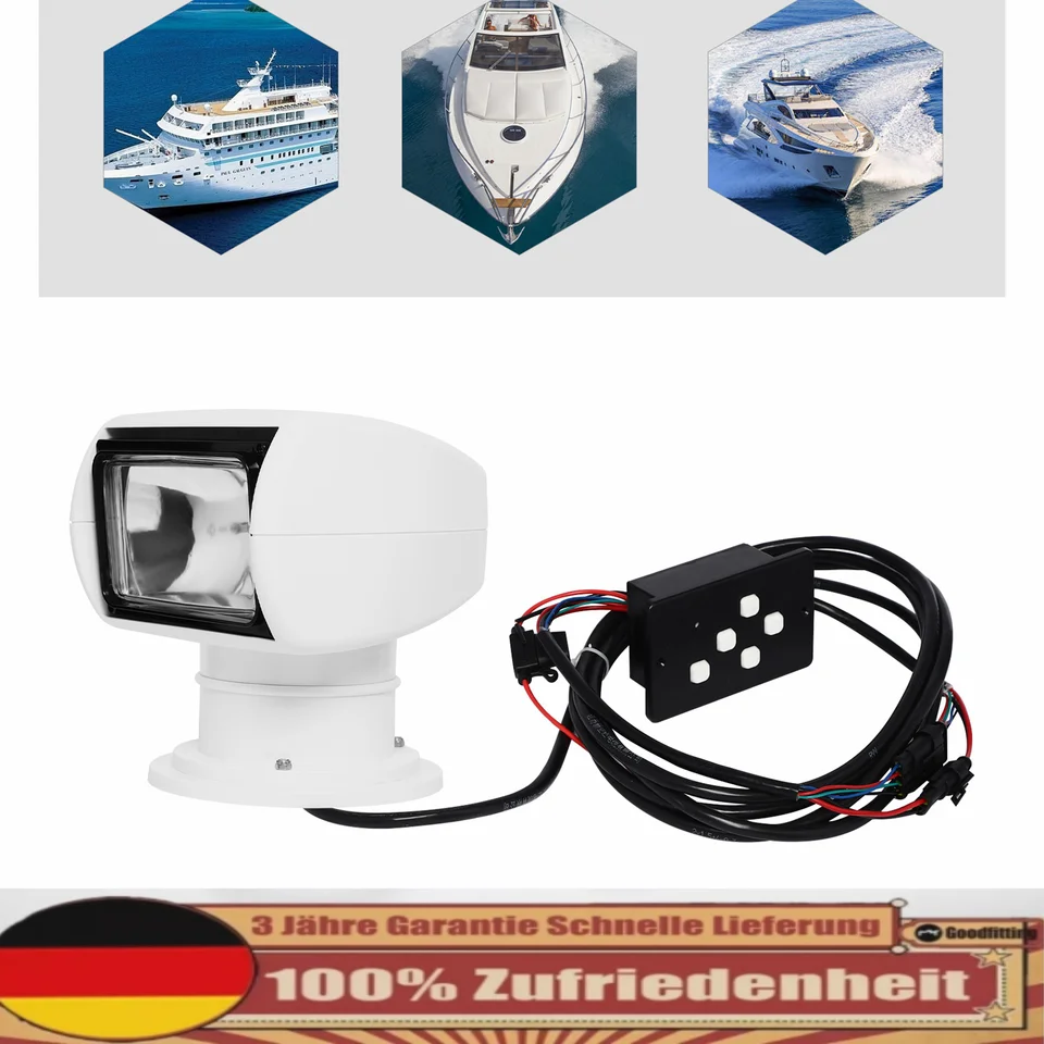100 W Spotlight Námorné diaľkové ovládacie svetlo lode 12V 360 ° Vodotesný stupeň Otočenie OMNIBEARING SLESTICKÉ NÁRODNÉ SECFFFILT