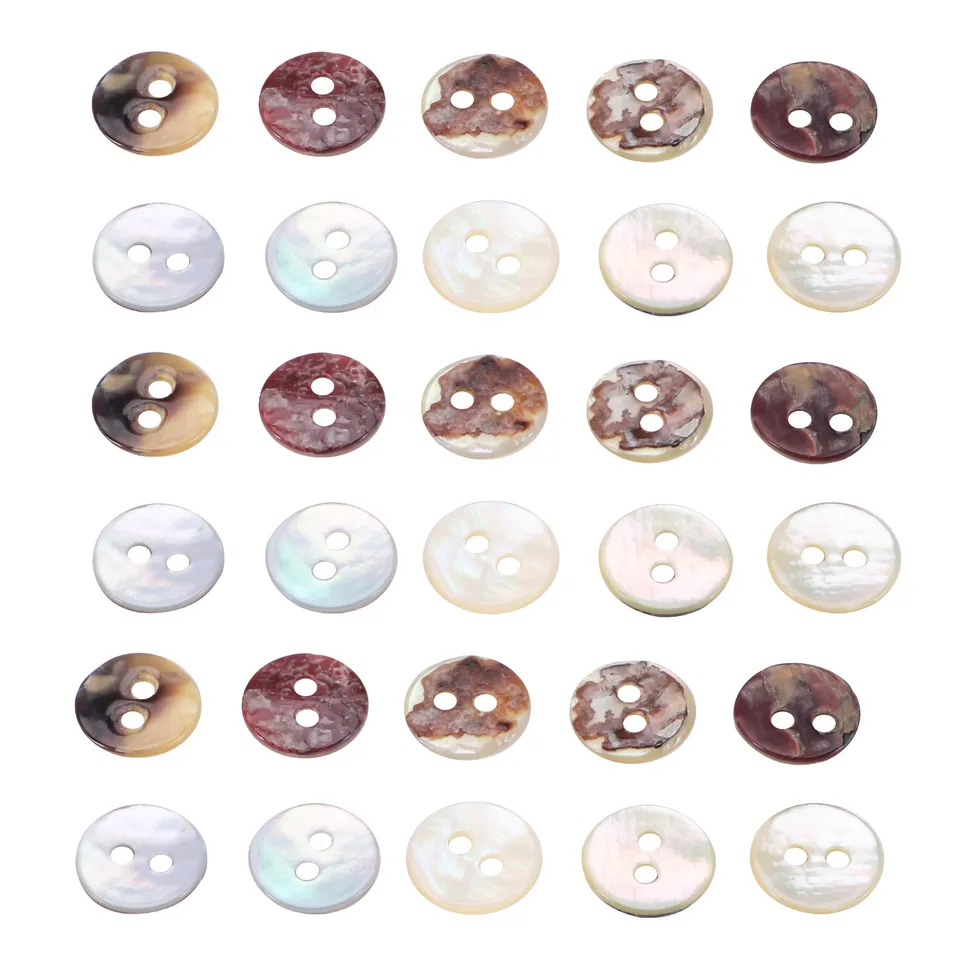 100 x 8 mm perlové tlačidlá Matka perlových škrupín Round Hlavy