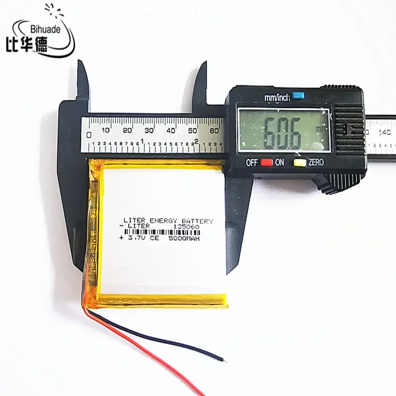 100% úplne nové 3,7 V 5000 mAh 125060 Nabíjateľné nabíjanie lítium polymérovej batérie