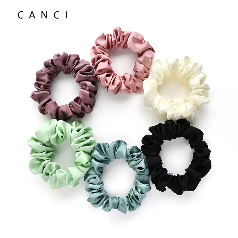 100% čistý morberry hodvábny scrunchies vlasové pásy kravaty gum elastics cop držiaky čistých farieb pre ženy dievčatá 19 mamičiek 1,5 cm