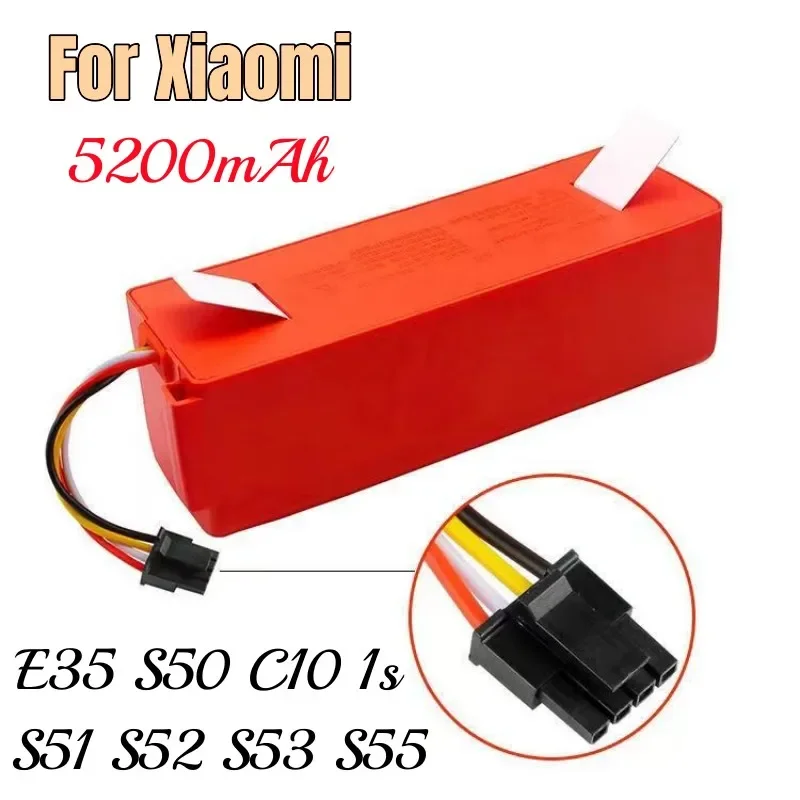100%。 Originálny vákuový čistiaci robot batérií roborock S5 Max, S50, S51, S52, S55, príslušenstvo, 14,8 V, 5200 MAH,