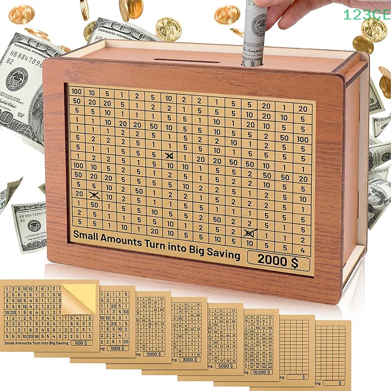 1000/2000/3000/5000/10000 Euro Dollar Money Box Piggy Bank Bank Bank Bank Opätovne použiteľný peňažný box s šetrením a číslami.