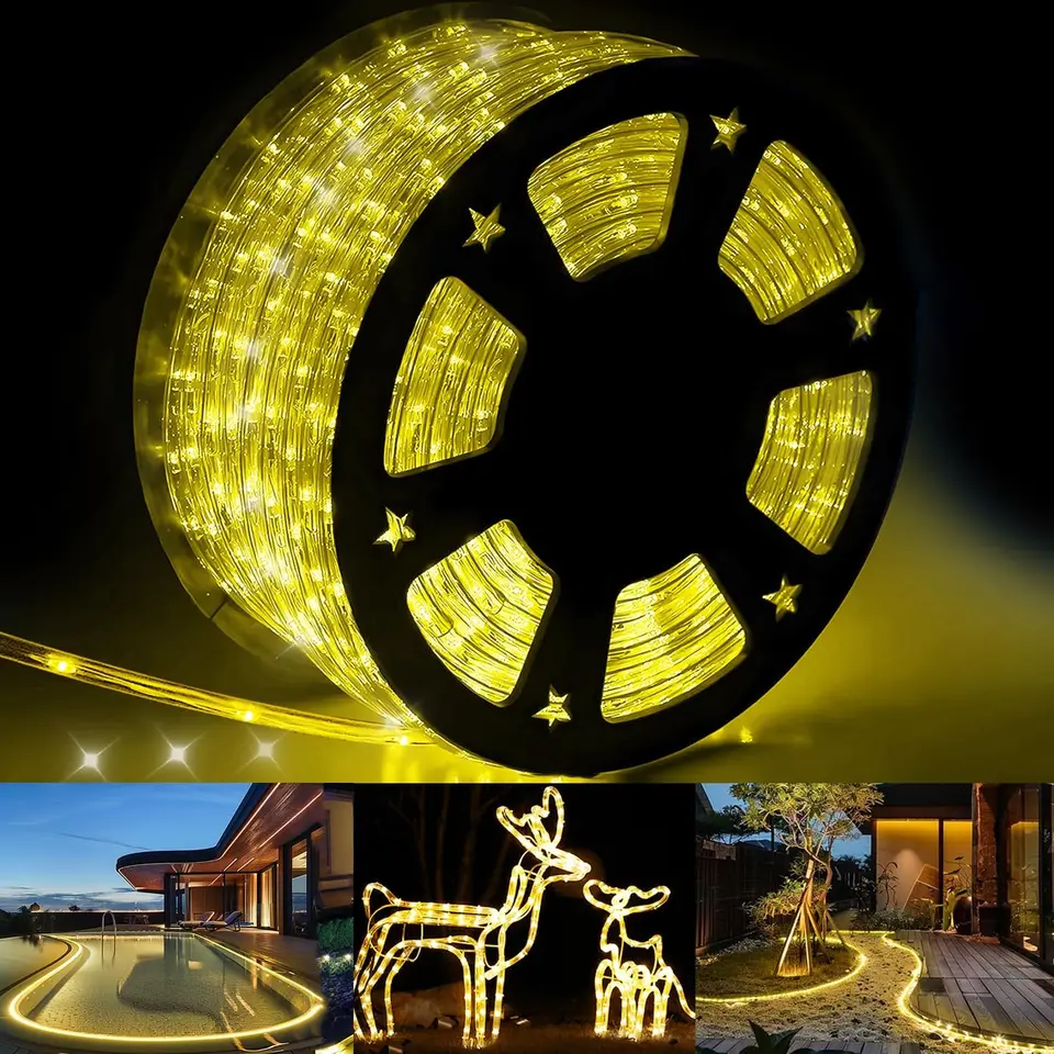 1000 LED vonkajšie lanové svetlá, 28 m/92 stôp vianočných trubí