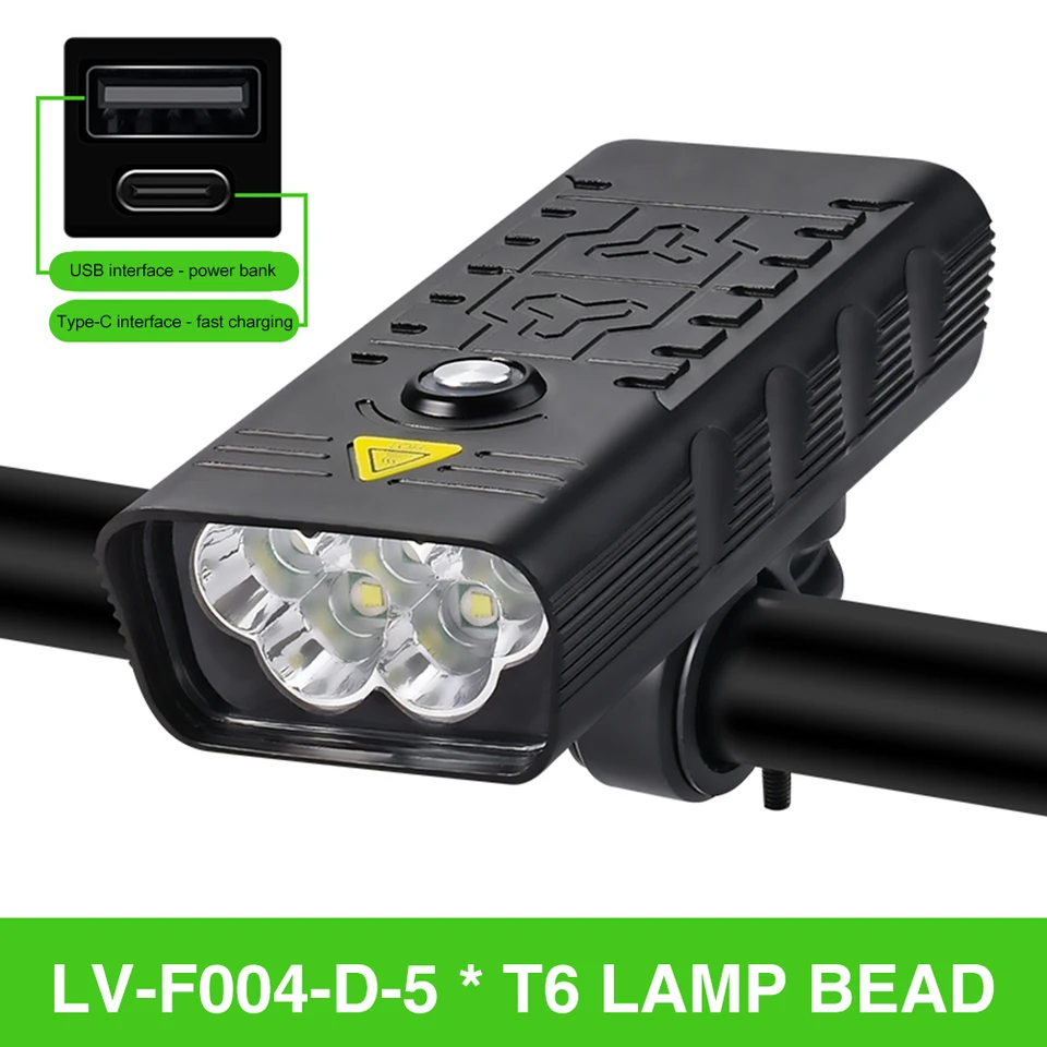 1000 mAh bicykel Light USB Nabíjateľné 5000 lúmenových bicyklov svetlomet 5LED Super Bright Faslight predné svetlá a zadné svetlo