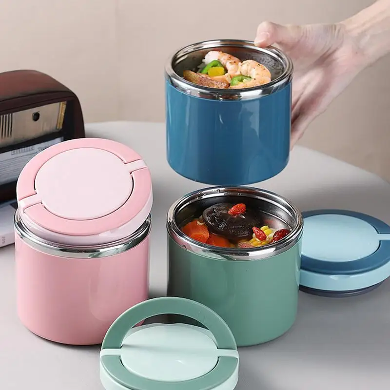 1000 ml izolovaný obedový nádoba z nehrdzavejúcej ocele Vákuová izolácia obedový box potravinové termos bento box vákuum izolovaný valc