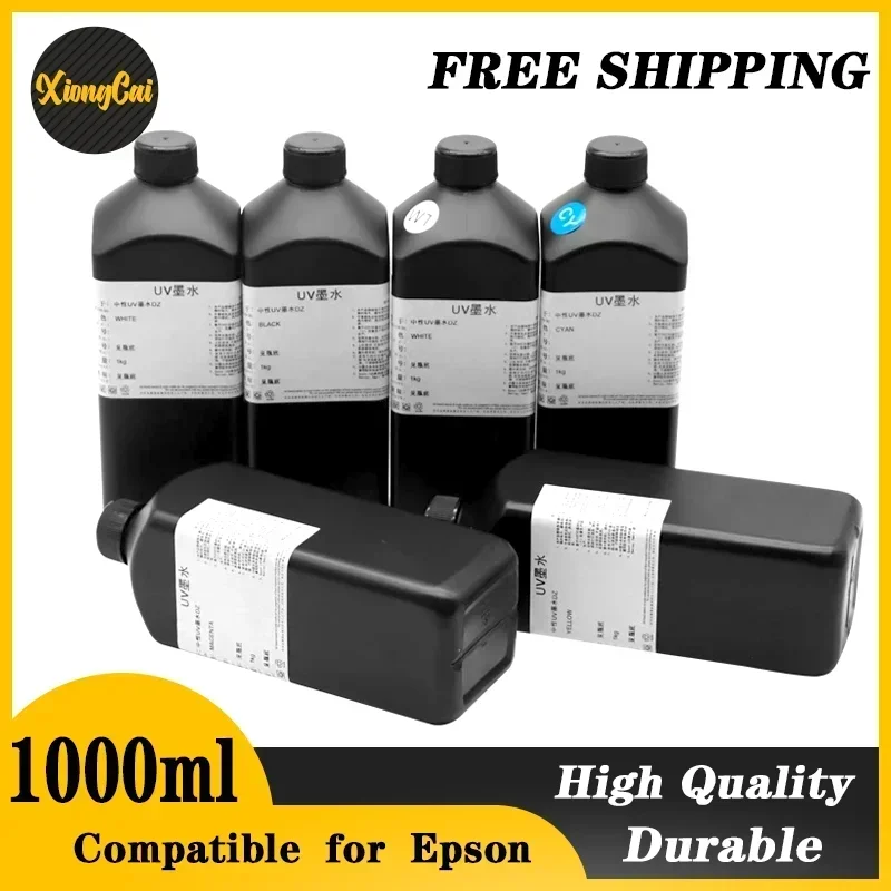 1000 ml LED UV atrament pre DX4 DX5 DX6 DX7 DX10 TX800 XP600 Tlačová hlava pre Epson 1390 L800 L1800 L805 R1800 R1900 UV modifikovaná tlačiareň