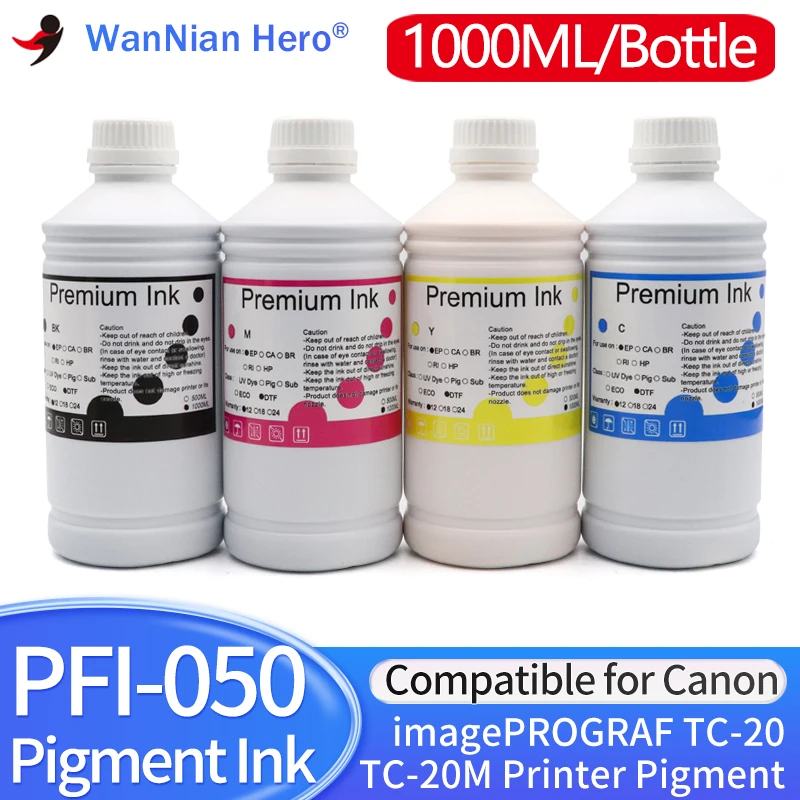 1000 ml PFI-050 Rekvil Atrament PFI050 Rebil Pigment Atrament pre Canon ImageProGraf TC-20 TC-20M TLAČKA PFI 050