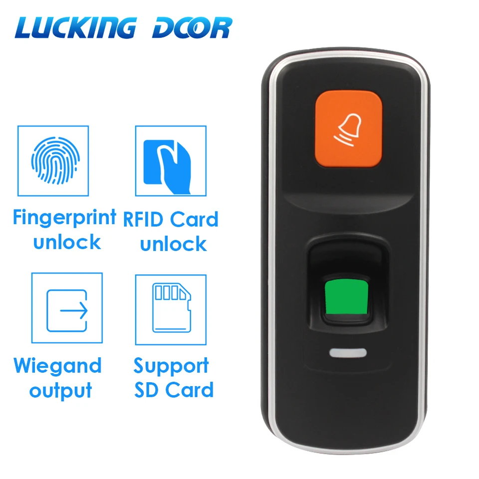 1000 používateľov RFID 125KHz Access Control System Biometric Access Control Reader Fingerprint s podporou správy karty WG 26