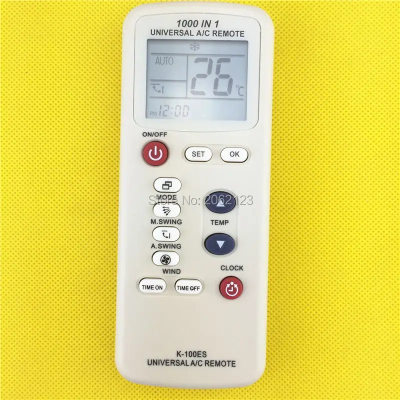 1000 v 1 LCD obrazovke Univerzálne diaľkové ovládanie K-100, ktoré sa používa pre všetok klimatizácia