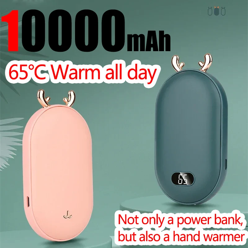 10000 mAh 2 v 1 vreckových brehových brehov batérií Ručné teplá teplota a nastaviteľná prenosná Powerbank 2024 Nová