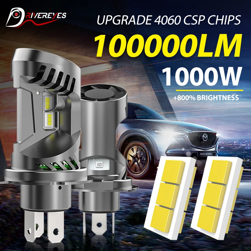 1000000LM H4 LED žiarovky LED žiarovky Výkonná LED CANBUS H7 LED 4060 CSP HIGH NIGHLE NIGHT TURBO TURBO LED dióda Auto 12v 6500K NOVÉ