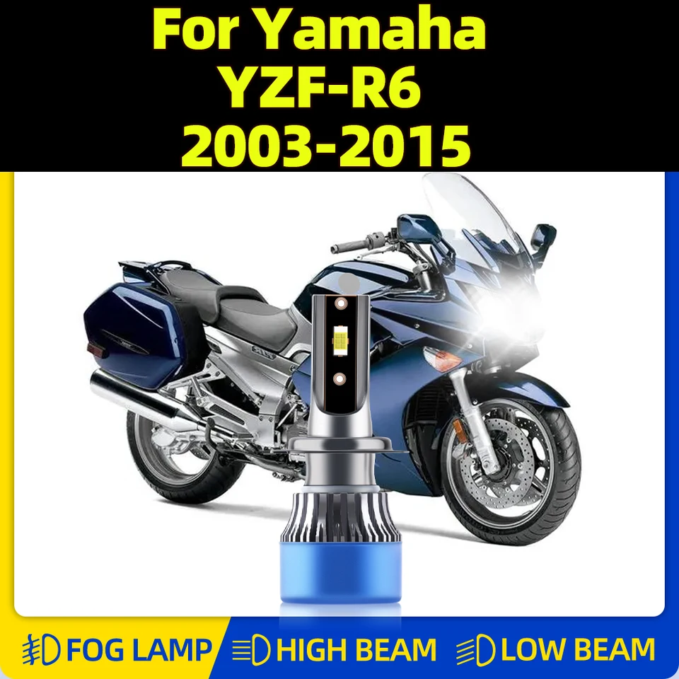 10000LM Motocykel LED svetlomet H7 CSP Chip 6000K 12V Moto Bulb pre Yamaha YZF-R6 2003-2009 2010 2010 2012 2013 2013 2014 2015
