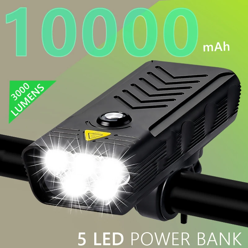 10000MAH 5*T6 Bicykel Light USB Nabíjateľný 3 L2 Digitálny displej bicykla Light predná cyklistika MTB svetlomet ako Power Bank