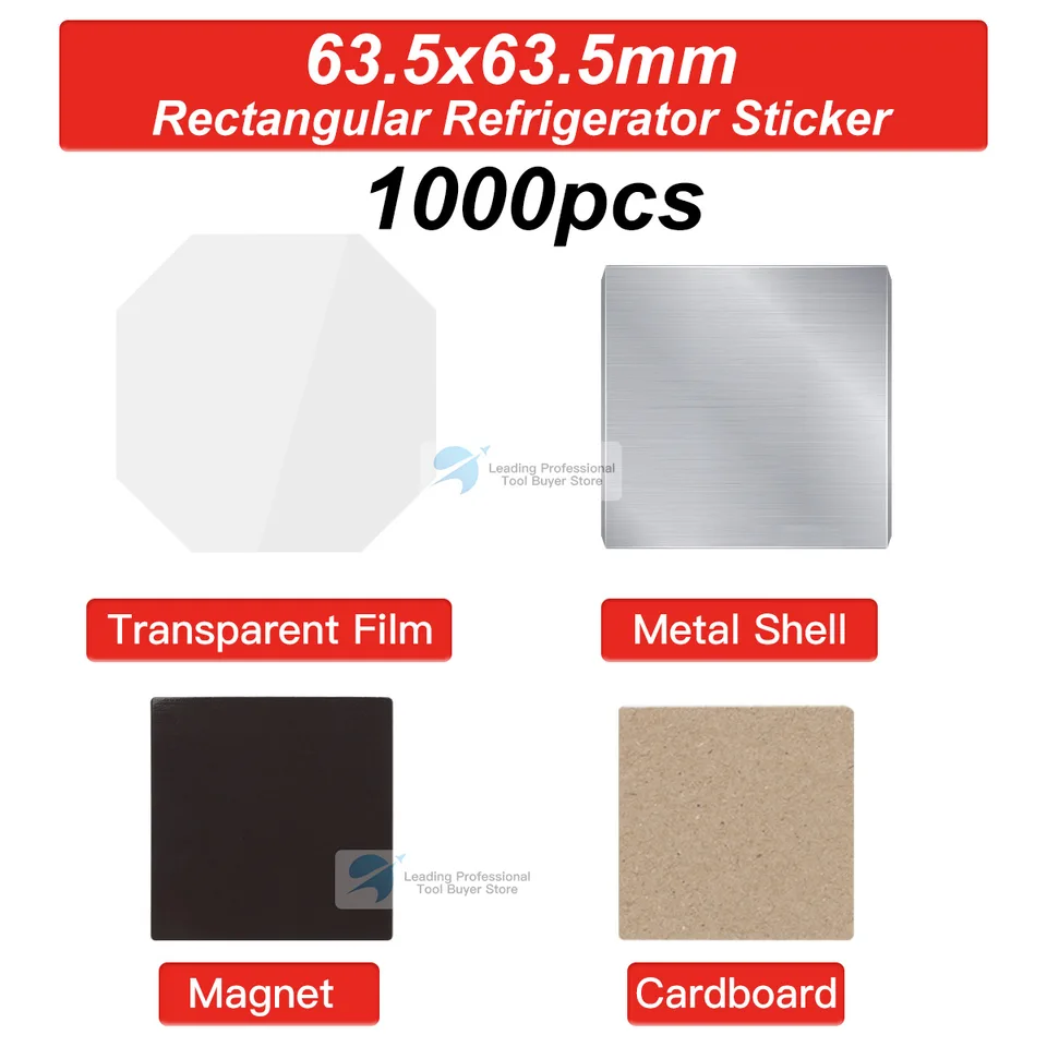 1000ks 63,5 x 63,5 mm chladničku Magnet Odznak Vytváranie príslušenstiev chladničky Magnety DIY Fotograf