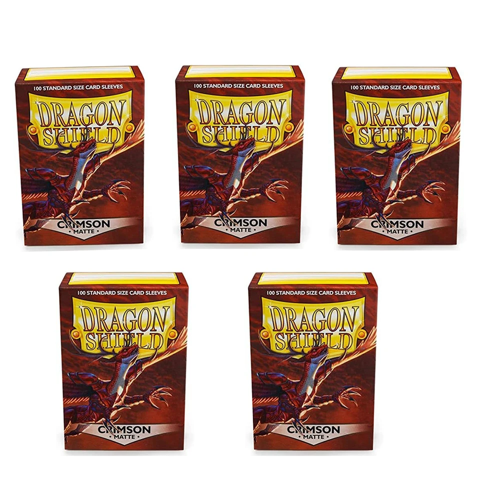 100Ct Dragon Shield Card Ruckves Red Matte Crimson TCG Štandardná veľkosť rukávov TCG Cards Protector MTG/PTCG/FAB kryty 66x91mm