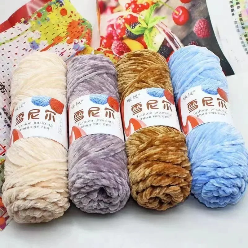 100g Chunky Chenille priadza Velvet priadza Chunky Ručné pletenie priadze chenille na pletenie