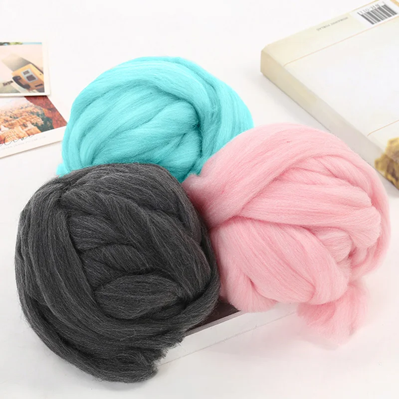100g/roll extra husté mäkké diy gobelet prikrývku vyšíva Islandská vlna priadza plstená ručne tkaná priadza plsná tkanina Roving