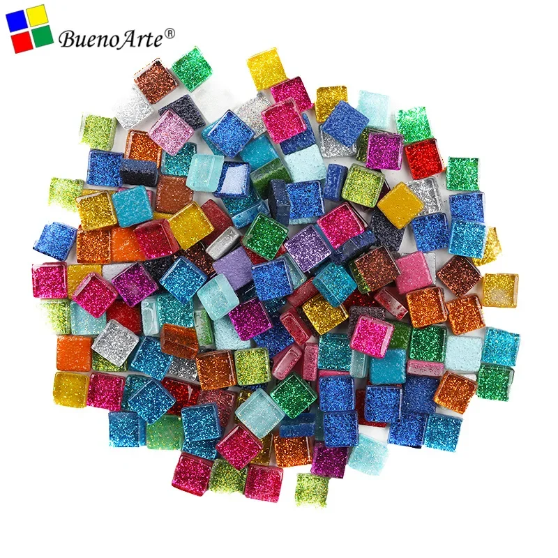 100G VELKOM VÍTRAVKA 1 cm lesklý krištáľový sklenený mozaika manuálu DIY Mini dlaždice zrkadlové dlaždice a remeselné materiály štvorcové zrkadlo
