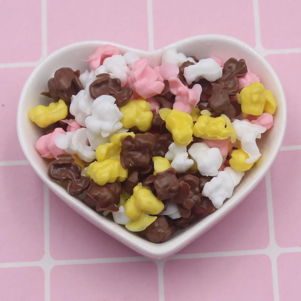 100g/veľa umelého PVC popcorn a figúrka potravinovej zmesi pre remeselnícke doplnky pre domácich majstrov