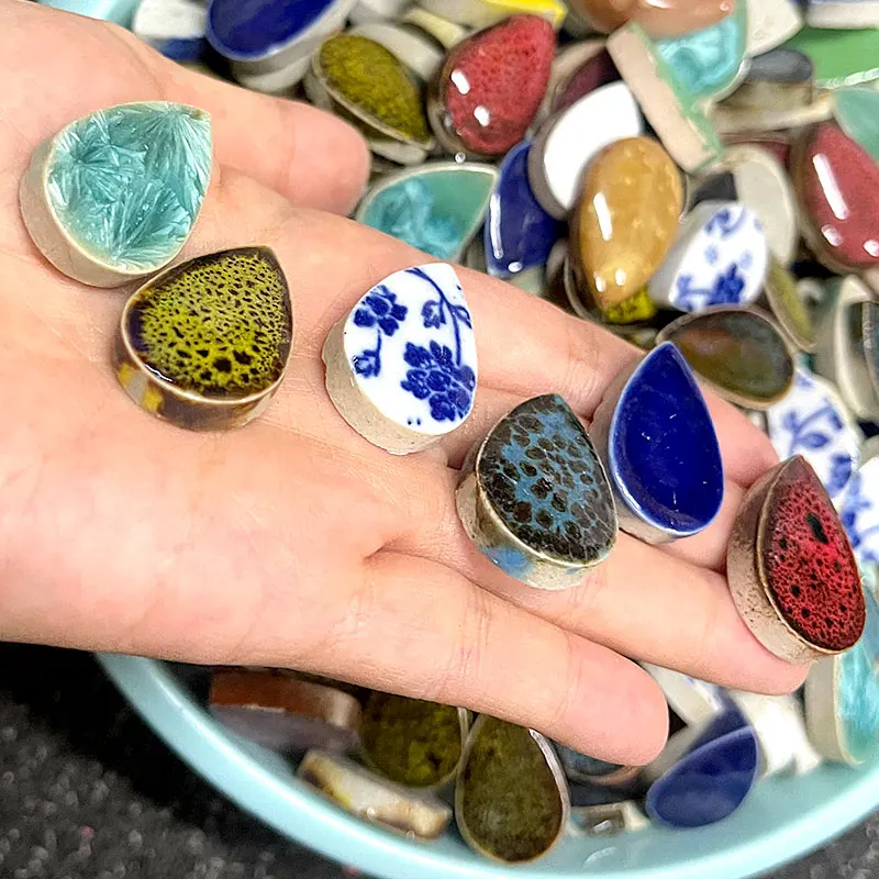 100G viacfarebná nepravidelná keramická mozaika dlaždice DIY Mosaika Mozaika výroby kameňov pre remeselné hobby umenia na stenu dekorácie okvetné okvetné arte ovál