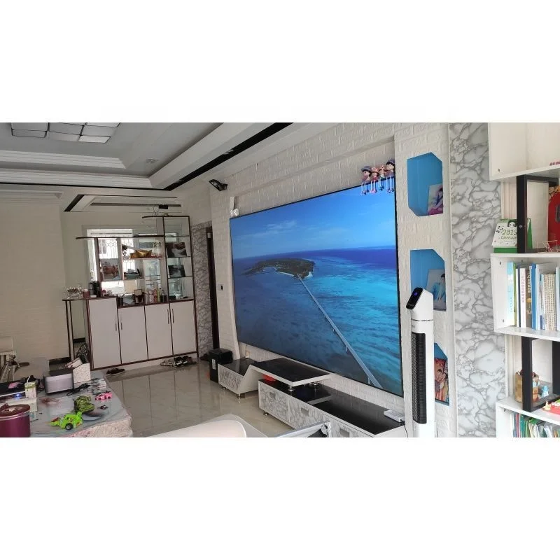 100inch dlhá hodina anti-osvetlenej obrazovky 4K s vysokým rozlíšením Black-Diamond Fixte Frame Project obrazovky