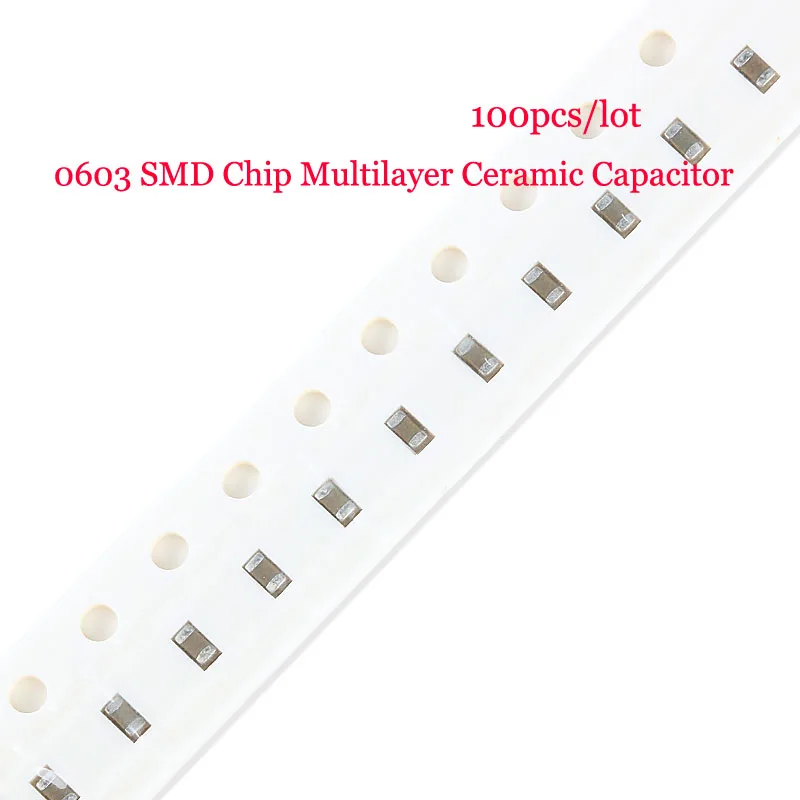 100ks 0603 SMD ChIP Viacvrstvový keramický kondenzátor 0,5pf 1pf 30pf 47pf 100pf 150pf 1nf 10nf 100nf 0,1uf 1UF 1UF 2.2UF 4.7uf 10UF 22UF 22UF