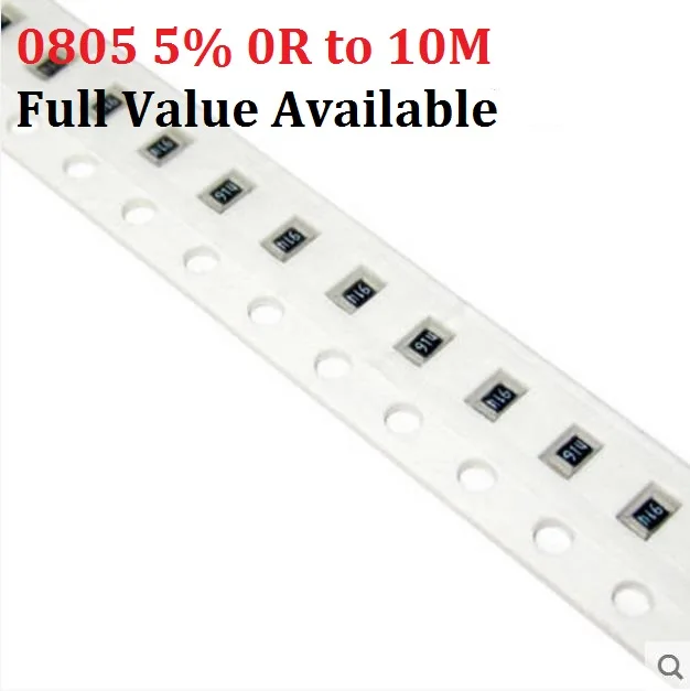100ks 0805 5% SMD SPEAT SPEATNÉHO ZÁKLADY 0R-10M 10K OHM 10R 100R 470R 330R 1K 2,2K 10K 100K 0R 1R 2./3/4/5/6/7/8/8/9/k/r 220 OHM