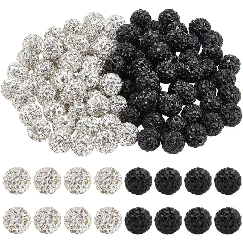 100ks 10 mm kamienok s hlinenými korálkami Rough Drage Disco guľôčkové guľôčky krištáľové guľôčky Diamantové korálky Bling Loose Spacer Prálky