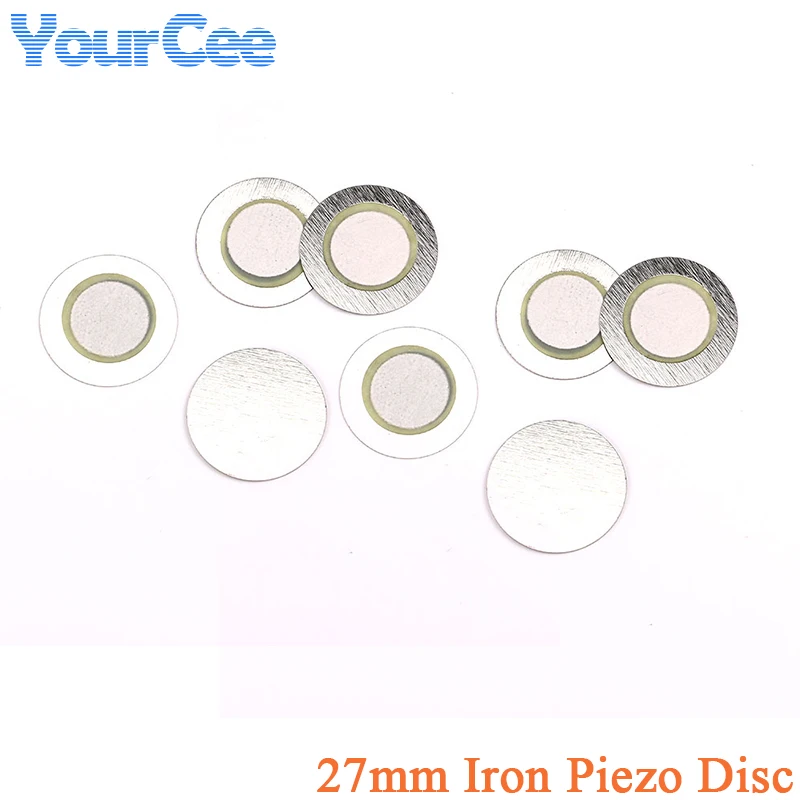 100ks/10ks 27 mm železný piezo disk 0,33 mm pre reproduktor senzora tlaku bzučiaka na sklade