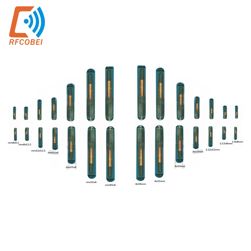 100ks 134,2 kHz/125kHz EM4305 12*2,12 mm chip Mini Animal Microchip Pet rfid injekčná striekačka na sledovanie ID psov