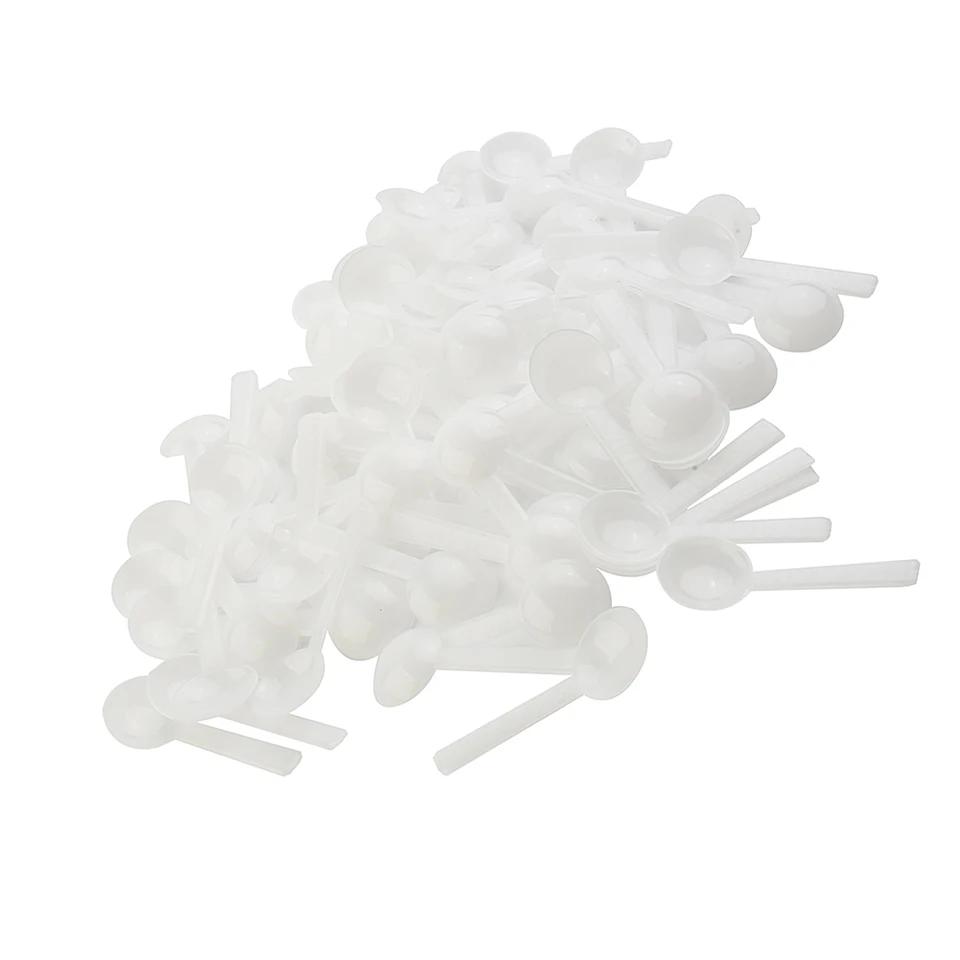 100ks 1G Dávkovanie lyžičiek biely plastový PLAS PLAST DIY DOPRAVY PODPORUJÚCE SPRÁVA SPOIL GRAM SCOLE Prášky na pečenie potravín