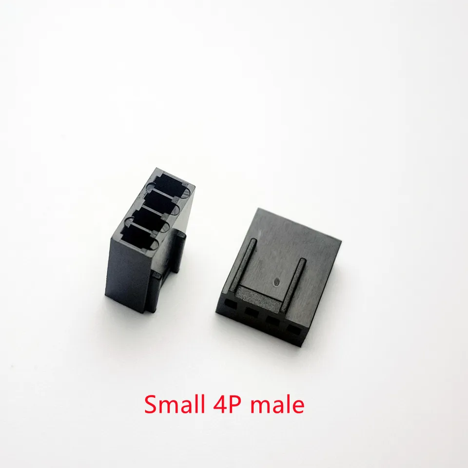 100ks/1Lot čierna malá 4p 3+1p mužská zástrčka pre počítač PC ATX 2510