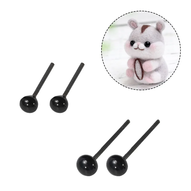 100ks 2 mm/3 mm/4 mm DIY Doll Puppet Plastové čierne kolíky Bezpečnostné oči pre ručne vyrábané medvedie Doll Craft Craft Kids Detská hračka