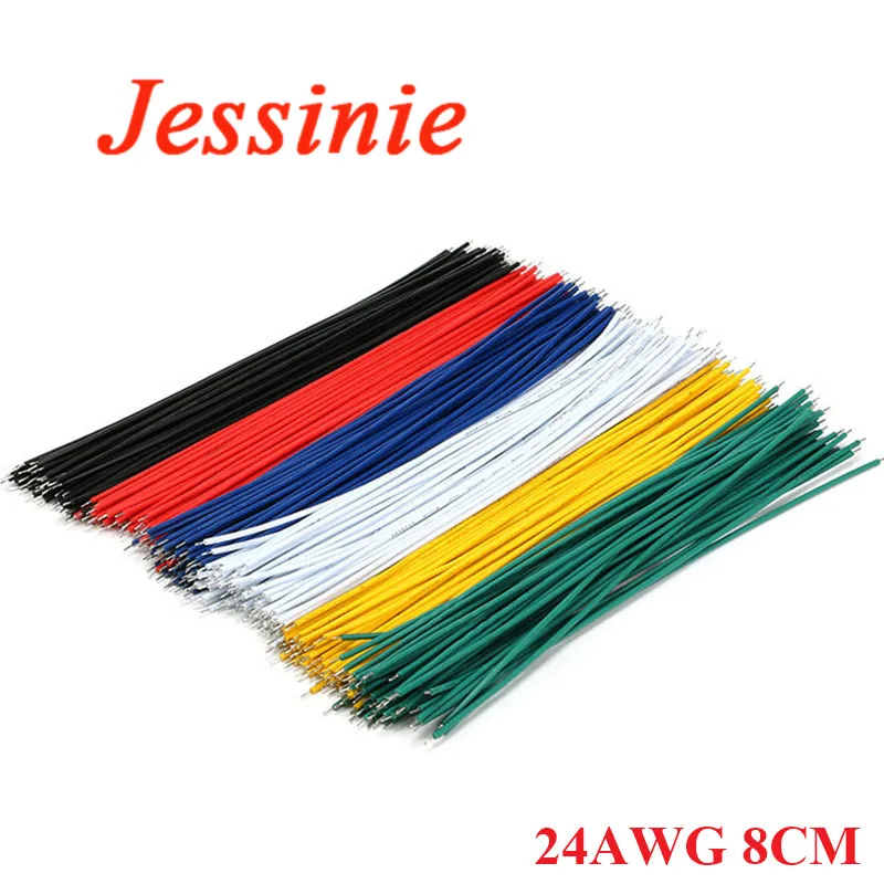 100ks 24awg 8cm plechovník s priepasťou PCB spájkovacia múčka drôtového vodiča kábla vodičov 80 mm 1007-24awg Elektrický kábel