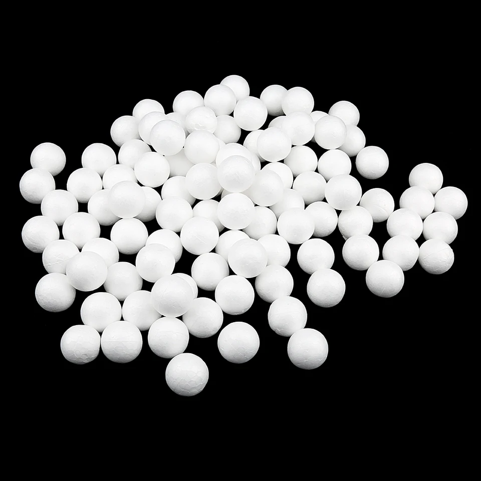 100ks 25 mm biele modelovanie remeselných remeselných polystyrénových penových guličiek pre deti remeslá pre domácich majstrov pre výrobu modelov a iné druhy remesiel