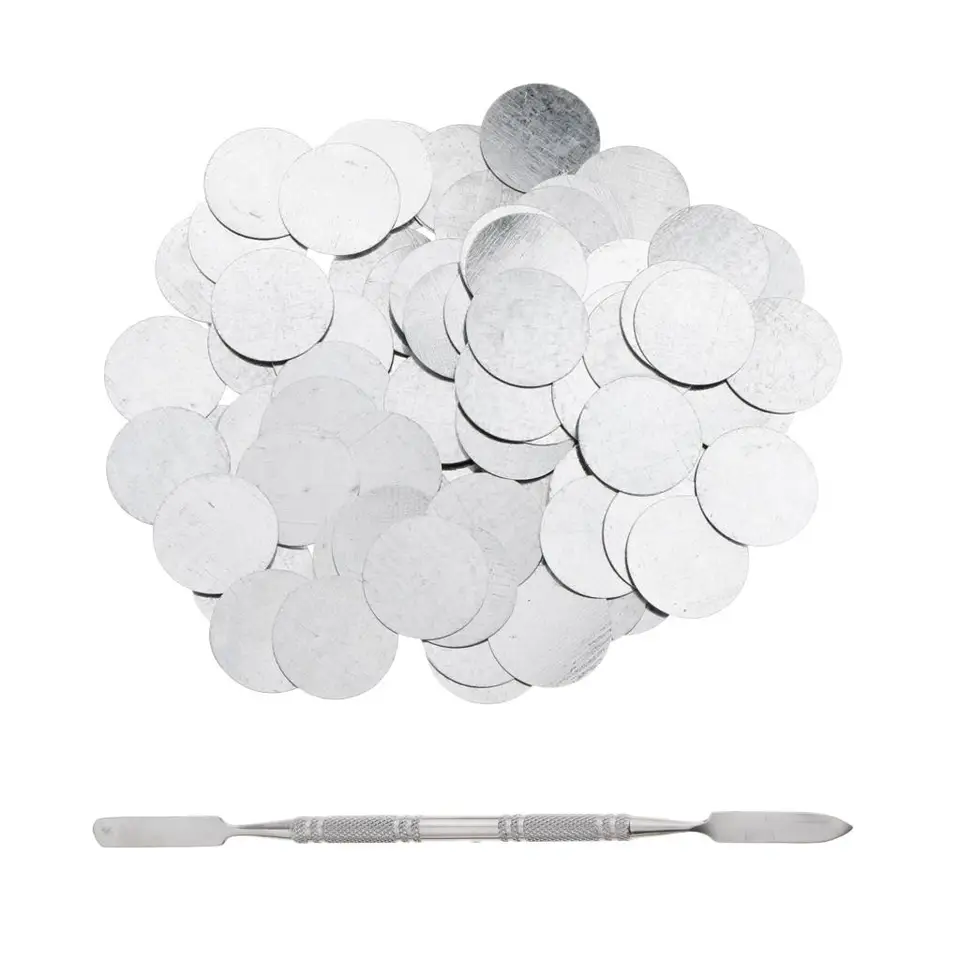 100ks 25 mm kovové nálepky určené pre oblek z nemačného panvice pre prázdne magnetické smiech s miešaním a depotingom