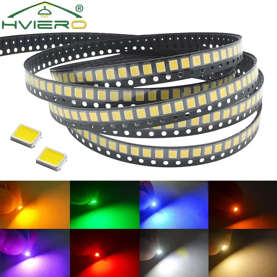 100ks 3,3V 2835 5730 3020 Bright Chips SMD LED červené žlté biele blues RGB Purpurové ružové svetlo emitujúce diódy osvetľovacie atmosféru