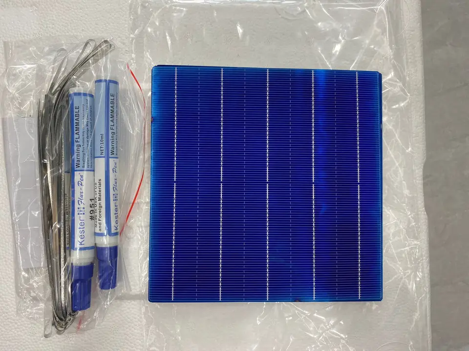100ks 4,5 W 18,6% 5BB účinnosť Polycryštalický kremíkový solárny článok 156 mmx156mm na predaj so solárnym drôtom