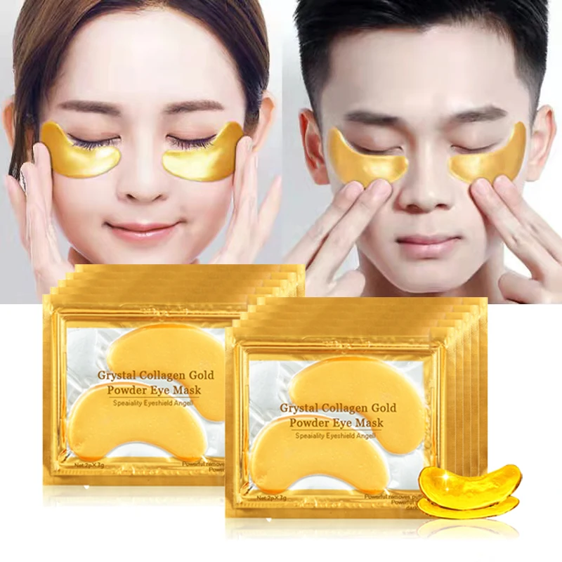 100ks = 50pirs Gold Collagen Eye Mask Mask proti starostlivosti o pleť proti starnutiu proti tmavým kruhom Odstráňte opuchy zvlhčujúce očné škvrny starostlivosť o pleť