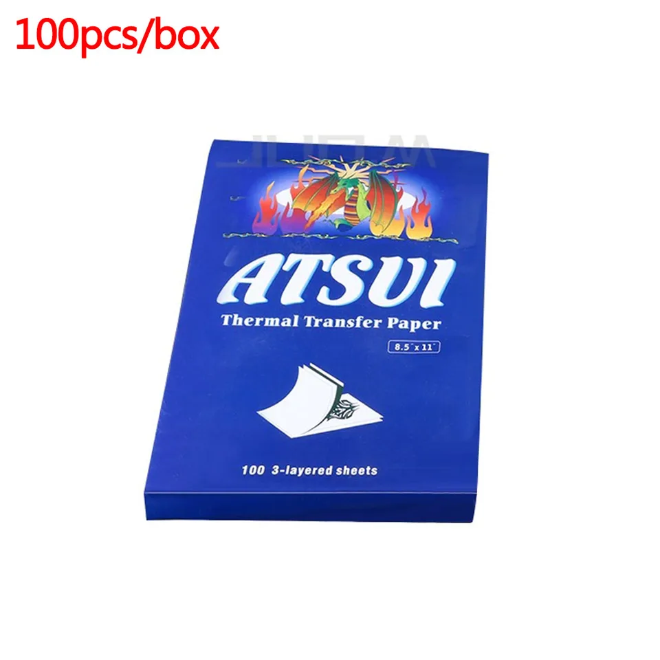 100ks ATSUI Tattoo Transfer Paper pre tetovanie začiatočníkov Stencil Copierov listy pre tetovacie príslušenstvo príslušenstvo A4 veľkosť tela Art
