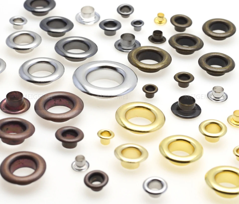 100ks/balenie kovových viečok Grommet 6 mm 8 mm pre kožené remeselníky