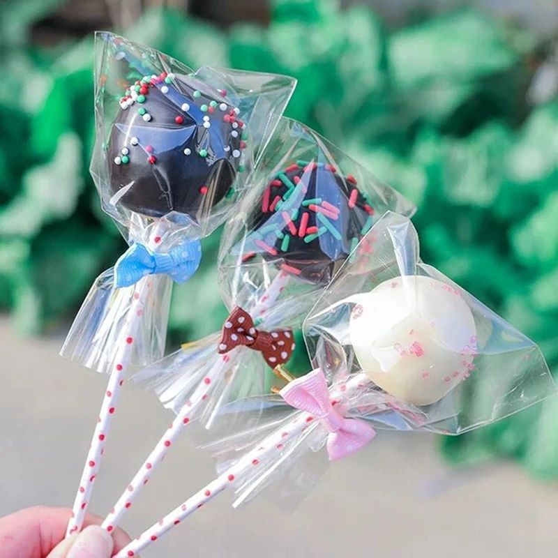 100ks/balenie Lollipop Opp Packing Taška na pečenie čokoládových tašiek súpravy plastových číre torty Nástroje na pečivo vrecko na pečivo