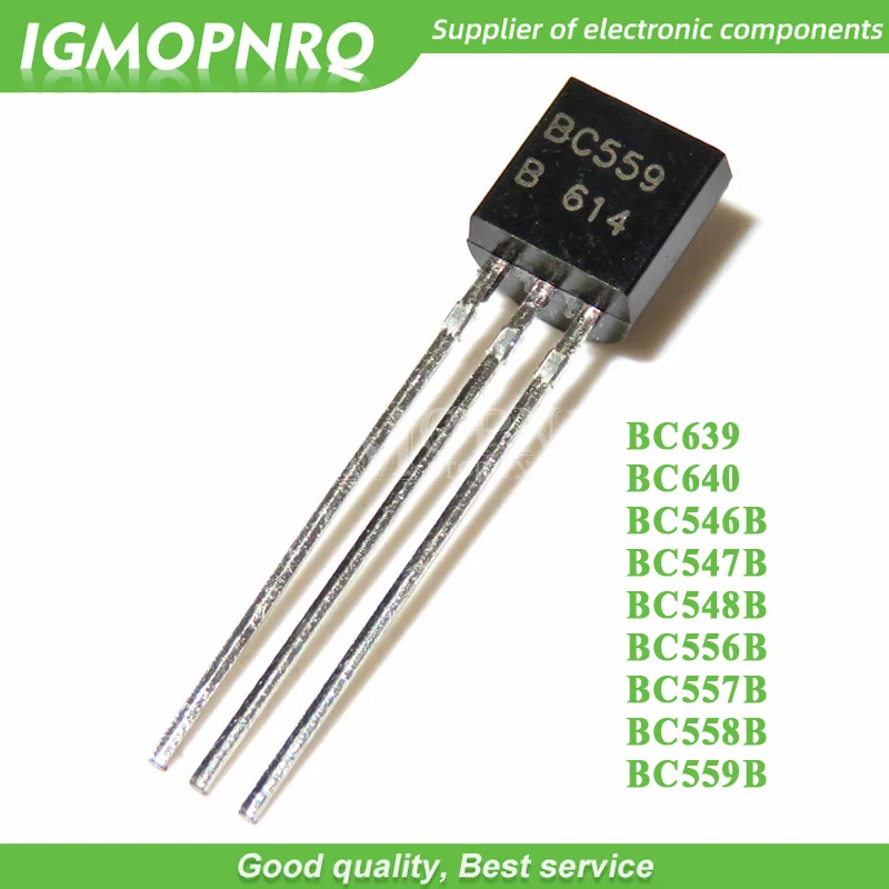 100ks BC639 BC640 BC546B BC547B BC548B BC556B BC557B BC558B BC559B In-Line Transistor Transistor na-92 0,1A IC Nový nový IC Nový